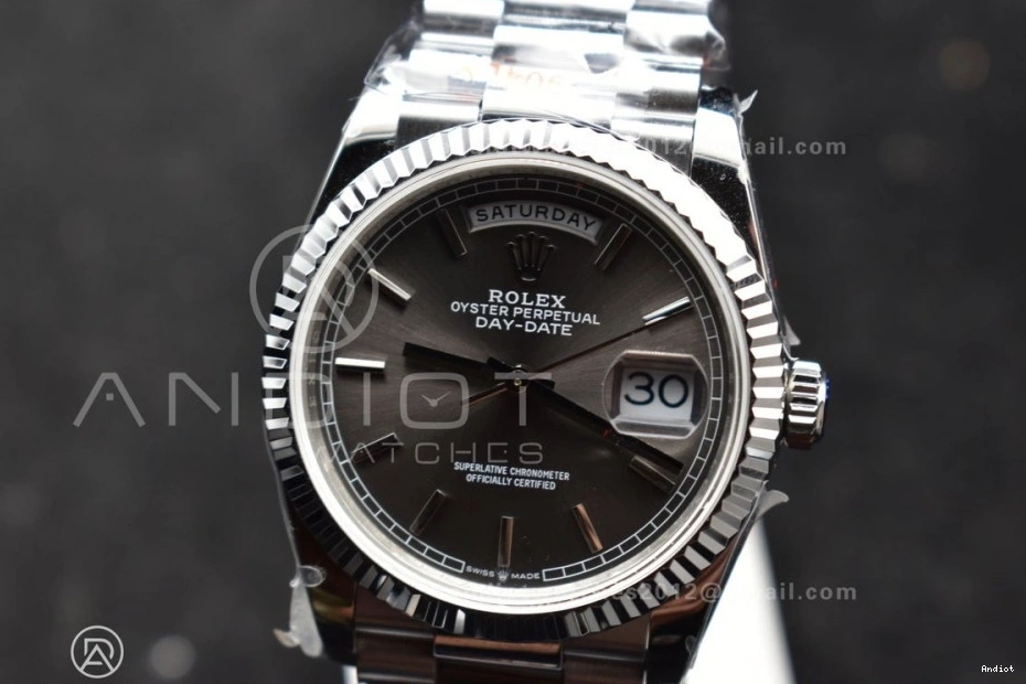 36 QF Dial Edition Weight) Grey on DayDate Best SS (Gain vr3255 904L V5 President Steel Bracelet 0304